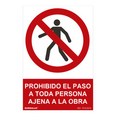 Знак Normaluz prohibido el paso a toda persona ajena a la obra PVC (30 x 40 cm) цена и информация | Декоративные наклейки | 220.lv