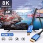 Kabelis HDMI 2.1 8K 4K 120Hz Ultra Speed ​​​​Premium 3M цена и информация | Kabeļi un vadi | 220.lv