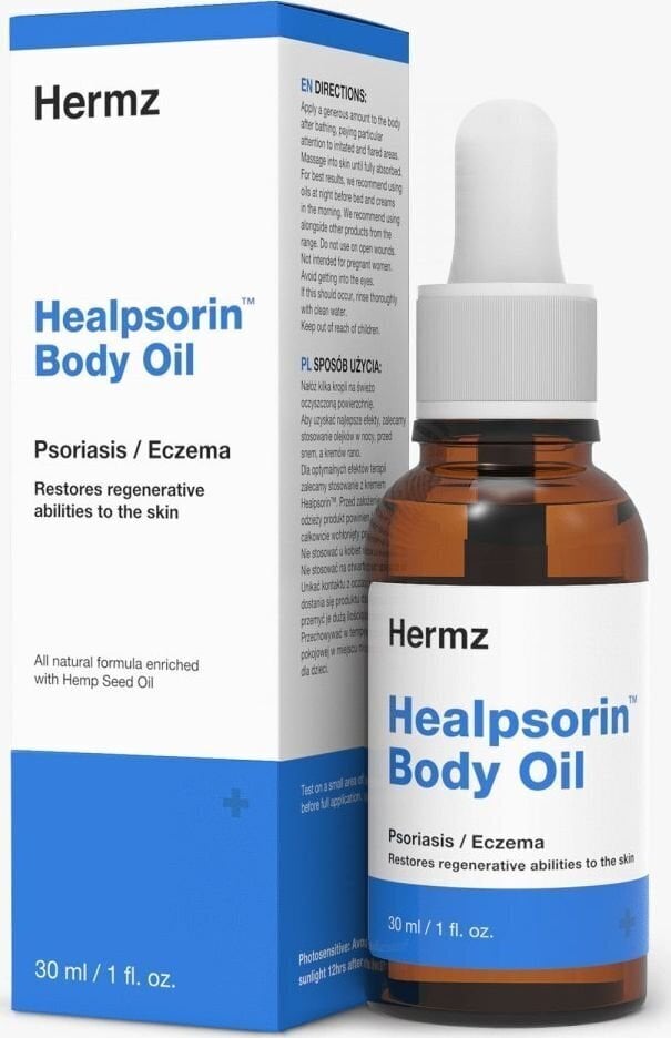 Atjaunojoša ķermeņa eļļa Hermz Healpsorin Body Oil, 30 ml цена и информация | Ķermeņa krēmi, losjoni | 220.lv