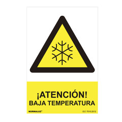 Zīme Normaluz Atención baja temperatura, PVC (30 x 40 cm) cena un informācija | Dekoratīvās uzlīmes | 220.lv