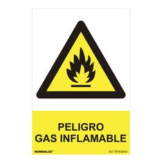 Zīme Normaluz Peligro Gas Inflamable, PVC (30 x 40 cm) цена и информация | Декоративные наклейки | 220.lv