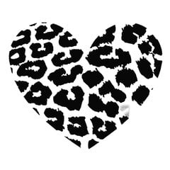 Melna vinila sienas uzlīme sirds formas leoparda drukas interjera dekors - 100 x 83 cm cena un informācija | Dekoratīvās uzlīmes | 220.lv
