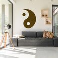 Vinila zelta sienas uzlīme Yin Yang simbols Ķīniešu interjera dekors - 120 x 86 cm