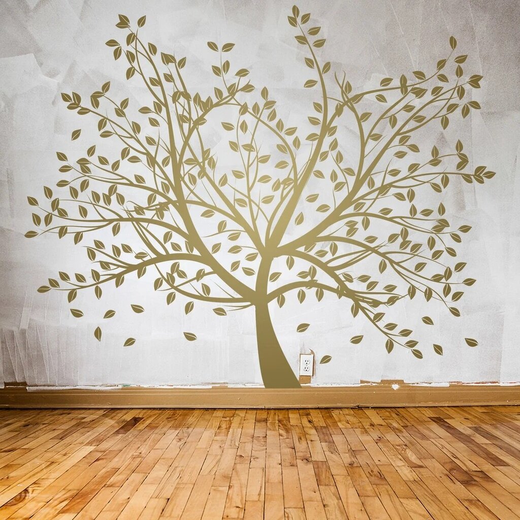 Vinila zelta sienas uzlīme Tree Botanical Interjera dekors - 115 x 140 cm cena un informācija | Dekoratīvās uzlīmes | 220.lv