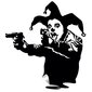 Vinila sienas uzlīme Banksy Joker ar ieroču iekšējo dekoru — 100 x 91 cm cena un informācija | Dekoratīvās uzlīmes | 220.lv