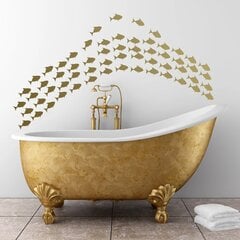 Vinila sienas vai durvju uzlīmes, zelta zivtiņa, vannas istabas interjera dekors - 60 gab. cena un informācija | Dekoratīvās uzlīmes | 220.lv