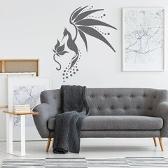 Pelēka vinila sienas uzlīme Hummingbird Bird interjera dekors - 100 x 86 cm cena un informācija | Dekoratīvās uzlīmes | 220.lv
