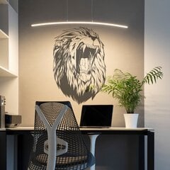 Pelēka vinila sienas uzlīme Lion Head Interjera dekors - 120 x 81 cm cena un informācija | Dekoratīvās uzlīmes | 220.lv