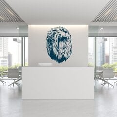 Zila vinila sienas uzlīme Lion Head Interjera dekors - 120 x 81 cm cena un informācija | Dekoratīvās uzlīmes | 220.lv
