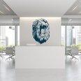 Zila vinila sienas uzlīme Lion Head Interjera dekors - 120 x 81 cm