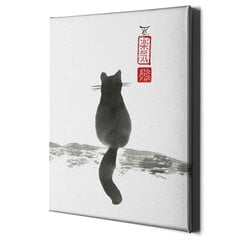 Sienas apdruka Kanvas Japanese Cat Stilīgs interjera dekors - 40 x 60 cm цена и информация | Декоративные наклейки | 220.lv