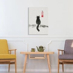 Sienas apdruka Kanvas Japanese Cat Stilīgs interjera dekors - 40 x 60 cm cena un informācija | Dekoratīvās uzlīmes | 220.lv