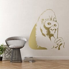 Vinila zelta sienas uzlīme Banksy Masked Gorilla interjera dekors — 53 х 60 cm cena un informācija | Dekoratīvās uzlīmes | 220.lv