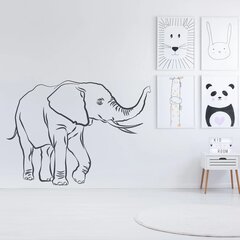 Vinila sienas uzlīme Cute Safari Elephant interjera dekors — 140 x 101 cm cena un informācija | Dekoratīvās uzlīmes | 220.lv