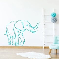 Vinila zila sienas uzlīme Cute Safari Elephant interjera dekors - 140 x 101 cm cena un informācija | Dekoratīvās uzlīmes | 220.lv