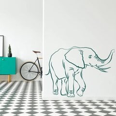 Vinila zaļa sienas uzlīme Cute Safari Elephant interjera dekors - 140 x 101 cm cena un informācija | Dekoratīvās uzlīmes | 220.lv