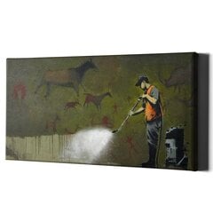 Sienas druka Audekls Banksy Graffiti Street Cleaner Interjera dekors — 40 x 60 cm cena un informācija | Dekoratīvās uzlīmes | 220.lv