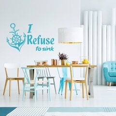 Vinila zila sienas uzlīme motivējošs citāts un enkura interjera dekors - 60 x 25 cm цена и информация | Декоративные наклейки | 220.lv