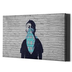 Sienas apdruka Kanvas Banksy Graffiti revolucionāra dizaina interjera dekors - 60 x 40 cm cena un informācija | Dekoratīvās uzlīmes | 220.lv