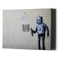 Sienas apdruka Audekls Banksy Graffiti Robots un Svītrkods Stilīgs interjera dekors - 60 x 40 cm cena un informācija | Dekoratīvās uzlīmes | 220.lv