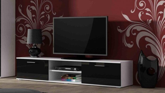 Cama TV galds, balts/melns cena un informācija | TV galdiņi | 220.lv