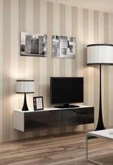 Cama TV galds 30/140/40 balts/melns цена и информация | Тумбы под телевизор | 220.lv