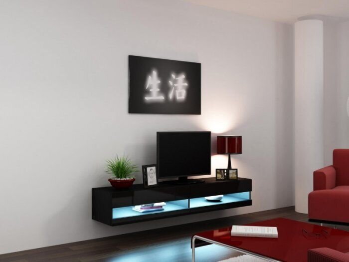 Cama TV galds 30/180/40 melns цена и информация | TV galdiņi | 220.lv