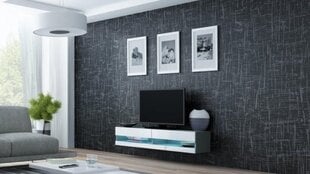 Cama TV galds 30/140/40 pelēks/balts цена и информация | Тумбы под телевизор | 220.lv