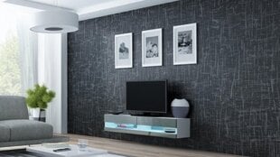 Cama TV statīvs VIGO NEW 30/140/40 balts/pelēks spīdums цена и информация | Тумбы под телевизор | 220.lv