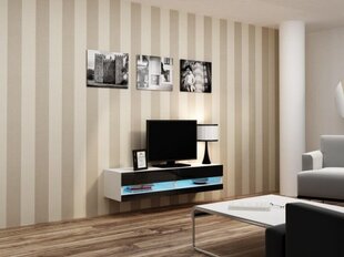 Cama TV galds 30/140/40 balts/melns цена и информация | Тумбы под телевизор | 220.lv