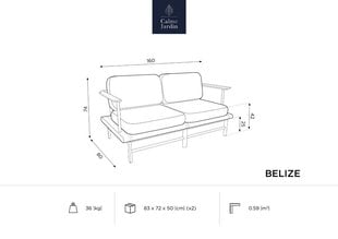 Садовый диван Calme Jardin Belize, серый цвет цена и информация | Садовые стулья, кресла, пуфы | 220.lv