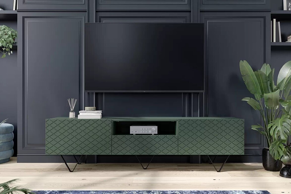 TV galdiņš Bogart Scalia 2K1SZ, zaļš cena un informācija | TV galdiņi | 220.lv
