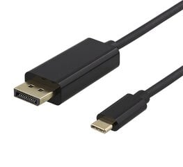 Kabelis Deltaco USB-C į DisplayPort, 4K UHD, 2m, Melns / USBC-DP200-K / 00140015 cena un informācija | Kabeļi un vadi | 220.lv