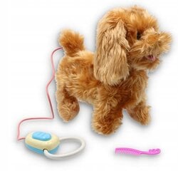 Interaktīvs suns pie pavadas, brūns cena un informācija | Mīkstās (plīša) rotaļlietas | 220.lv