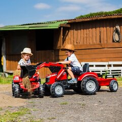 Педальный трактор Falk Red Massey Ferguson с прицепом от 3 лет цена и информация | Игрушки для мальчиков | 220.lv