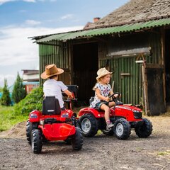 FALK Red Massey Ferguson pedāļu traktors ar piekabi no 3 gadiem cena un informācija | Rotaļlietas zēniem | 220.lv