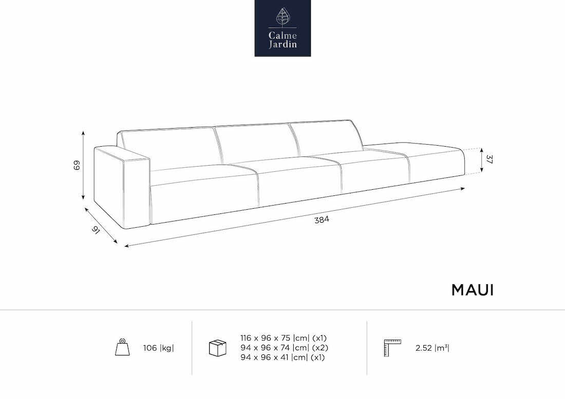 Moduļu āra dīvāns Calme Jardin Maui, pelēks cena un informācija | Dārza krēsli | 220.lv