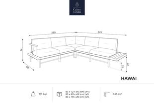Stūra āra dīvāns Calme Jardin Hawai, brūns cena un informācija | Dārza krēsli | 220.lv