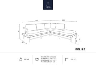 Stūra āra dīvāns Calme Jardin Belize, brūns cena un informācija | Dārza krēsli | 220.lv