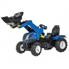 Rolly Toys rollyFarmtrac New Holland pedāļu traktors ar kausu un sūknējamiem riteņiem cena un informācija | Rotaļlietas zēniem | 220.lv