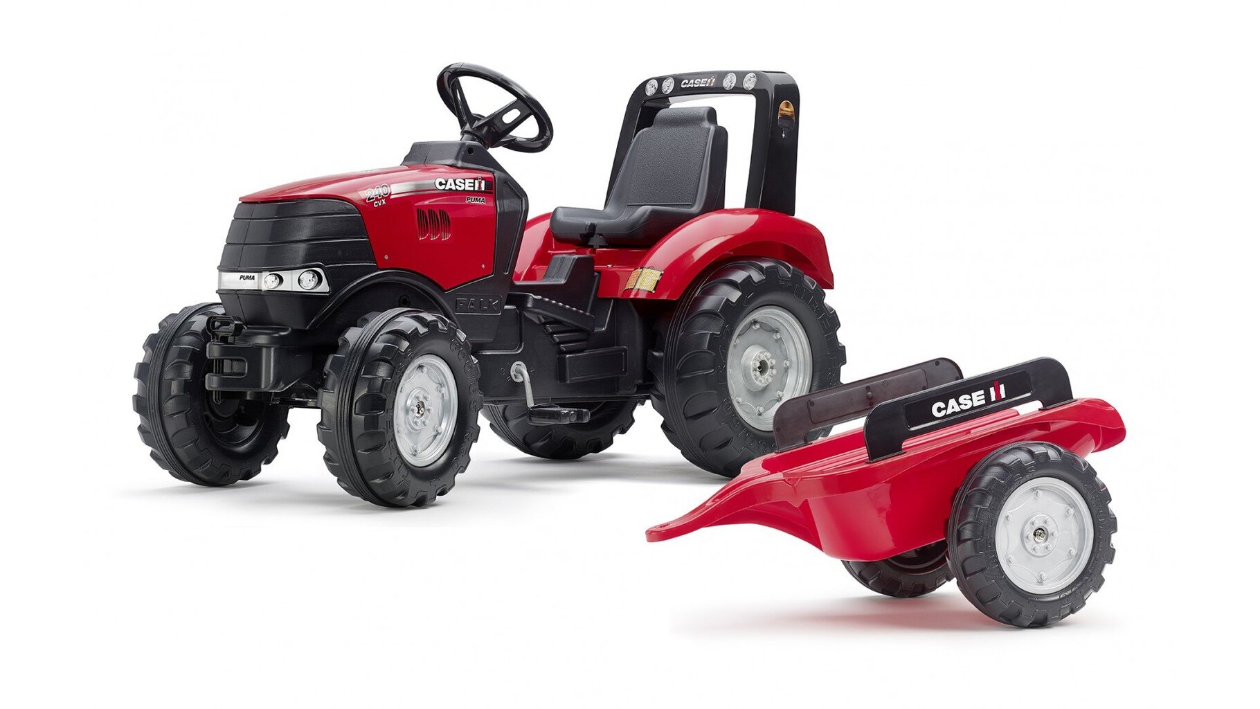 FALK pedāļa traktora korpuss sarkans, liels ar piekabi 3 gadus cena un informācija | Rotaļlietas zēniem | 220.lv