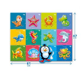 Maxi puzle - Jūras dzīvnieki (61 x 47cm) cena un informācija | Attīstošās rotaļlietas | 220.lv