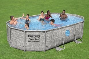 Ovāls baseins Bestway Power Steel Swim Vista, 488x305cm cena un informācija | Baseini | 220.lv