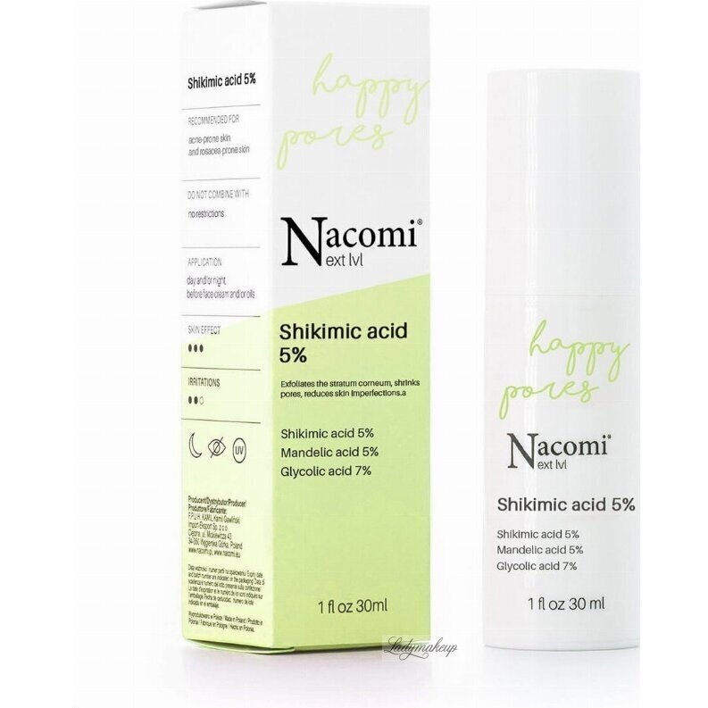 Poras mazinošs serums Nacomi Next Level Shikimic acid 5%, 30 ml cena un informācija | Serumi sejai, eļļas | 220.lv