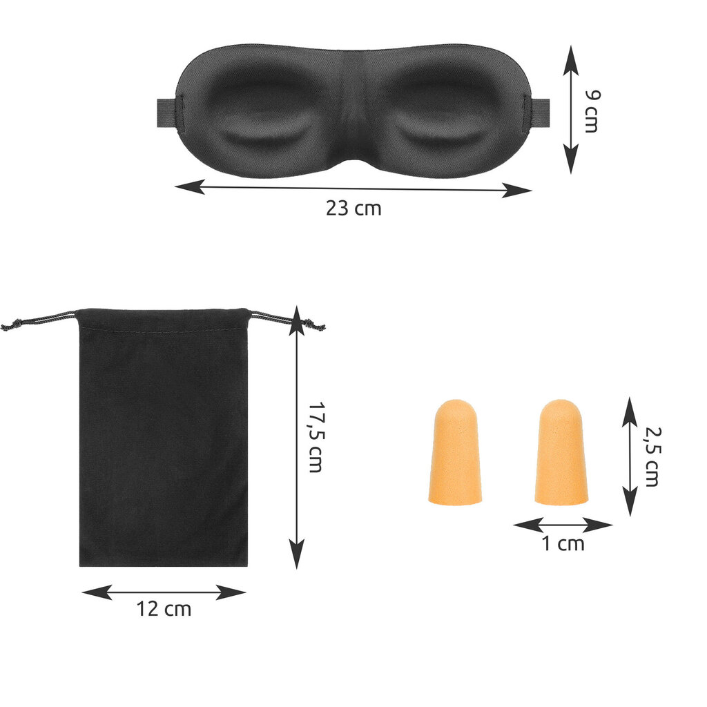 Acu aizsegs gulēšanai + ausu aizbāžņi cena un informācija | Naktskrekli, pidžamas | 220.lv