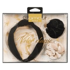Набор Glamour: Ободок на голову Velor Classic + повязка для волос, 2 шт. цена и информация | Набор аксессуаров для волос | 220.lv