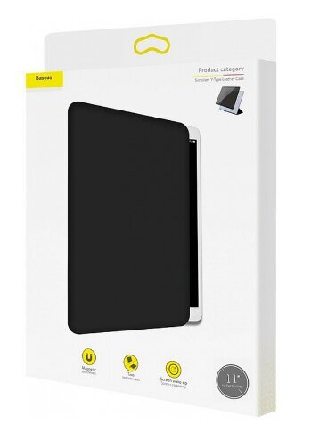 Baseus Simplism Y-Type ādas futrālis iPad Pro 11" (2018) melns cena un informācija | Somas, maciņi | 220.lv
