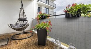 Balkona/terases aizsargs no saules - pajumte Plast PVC, 1,8 x 4 m pelēka цена и информация | Зонты, маркизы, стойки | 220.lv