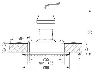 Candellux потолочный светильник SK-01 BK цена и информация | Потолочный светильник | 220.lv