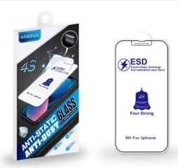 Fusion ESD Anti-Static Dust Proof aizsargstikls pilnam ekrānam telefonam Apple iPhone 7 | 8 | SE 2020 | 2022 melns cena un informācija | Ekrāna aizsargstikli | 220.lv